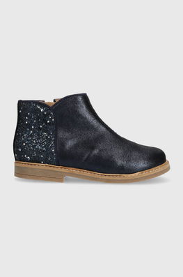 Pom D'api Cizme Din Piele Intoarsa Pentru Copii RETRO BACK Culoarea Albastru Marin Bleumarin