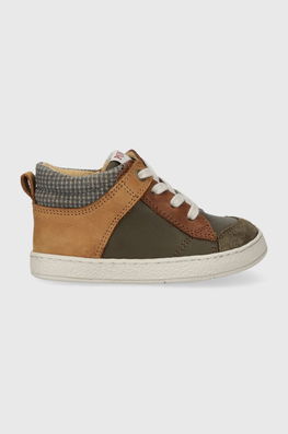 Pom D'api Incaltaminte Din Piele Pentru Copii MOUSSE ZIP TREK Culoarea Verde