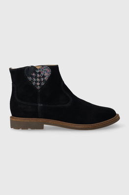 Pom D'api Cizme Din Piele Intoarsa Pentru Copii SISTER LOVE Culoarea Albastru Marin Bleumarin