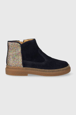 Pom D'api Cizme Din Piele Intoarsa Pentru Copii TRIX BACK Culoarea Albastru Marin Bleumarin