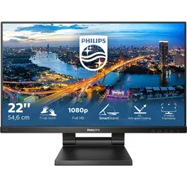Monitor LED IPS Philips 21.5, Full HD, DisplayPort, Touchscreen, Vesa, Negru