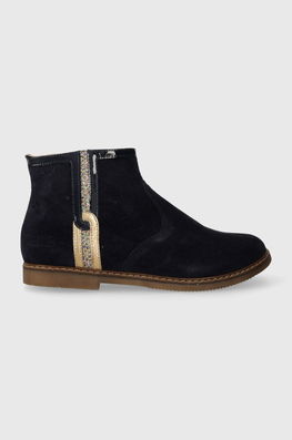 Pom D'api Cizme Din Piele Intoarsa Pentru Copii CITY LOCK Culoarea Albastru Marin Bleumarin