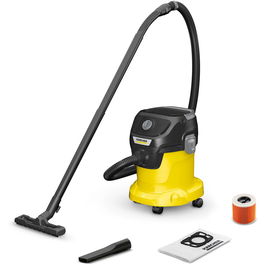 Aspirator multifunctional Karcher KWD 3 V-15/4/20, 1000 W, aspirare umeda si uscata, 15 l rezervor, furtun 2m, functie de suflare, galben/negru