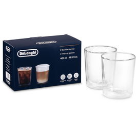 Set pahare De'Longhi DLSC318, 2 piese, 0.4l, sticla transparent