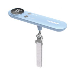 Cantar de bagaje HLGS-50BL, 50 kg, Display LCD, Indicator depasire greutate, Bleu