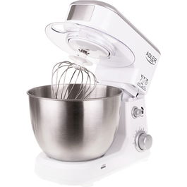 Mixer planetar Adler AD4216, 1000W, 6 viteze, capacitate bol 4l, Alb/Inox