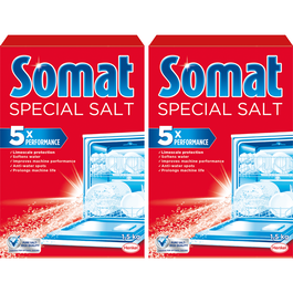 Sare dedurizanta Somat 3X Action pentru masina de spalat vase, 2 x 1.5 kg