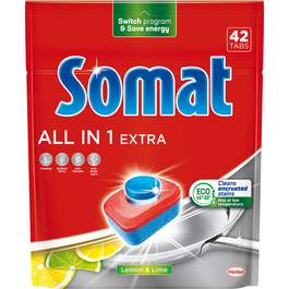 Detergent pentru masina de spalat vase Somat All in one Extra, 42 spalari