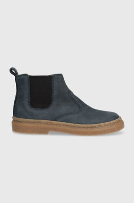 Pom D'api Cizme Din Piele Intoarsa TRIX JOD ZIP Culoarea Albastru Marin Bleumarin