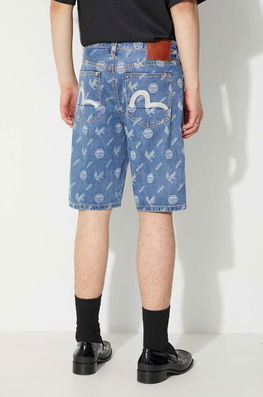 Evisu Pantaloni Scurți Din Denim Bărbați Albastru