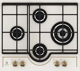 Plita incorporabila gaz Electrolux GPE363RBV, 60 cm, retro, crem