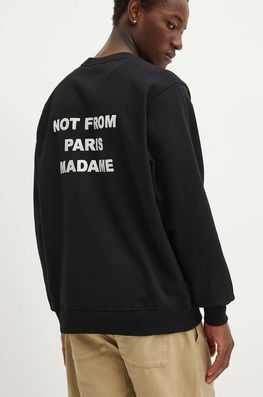 Drôle De Monsieur Hanorac De Bumbac Barbati, Culoarea Negru, Cu Imprimeu, PERM.SW149.CO127 Le Sweatshirt Slogan