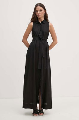 Sandro Ferrone Rochie Din In Culoarea Negru, Maxi, Evazati, SFS7XBDMISA