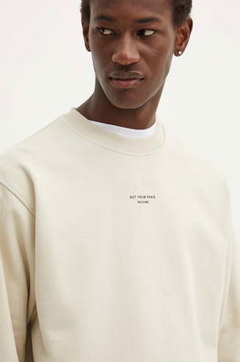 Drôle De Monsieur Hanorac De Bumbac Barbati, Culoarea Bej, Cu Imprimeu, PERM.SW148.CO127 Le Sweatshirt Slogan Cl