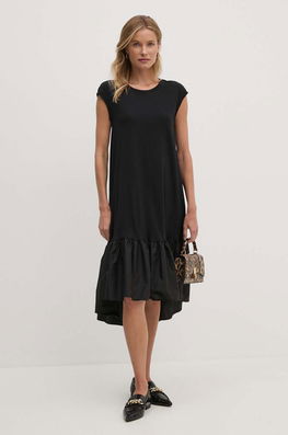 Sandro Ferrone Rochie Din Bumbac Culoarea Negru, Mini, Evazati, SFS7XBDMIRANY