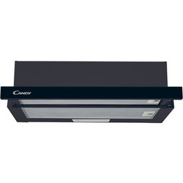 Hota telescopica incorporabila Candy CBT60RBG, Putere de absorbtie 402 mc/h, 2 Viteze, LED, 60 cm, Sticla neagra