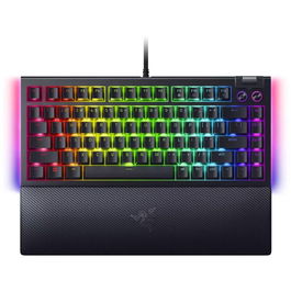 Tastatura mecanica gaming BlackWidow V4 75%, taste ABS, layout Intls. US (ISO), iluminare RGB, 6 butoane customizabile, suport pentru incheietura magnetic, Negru