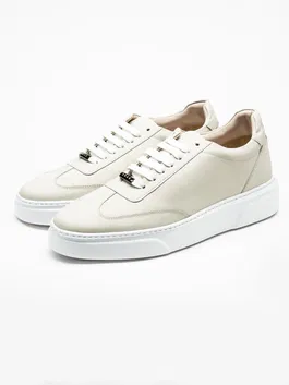Pantofi Casual Barbati Crem Off White Din Piele Naturala Vitel BMan0349