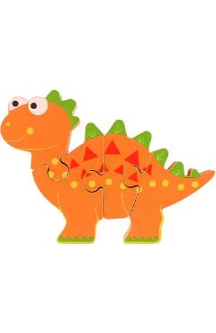 Mini puzzle 3D lemn: Stegosaurus
