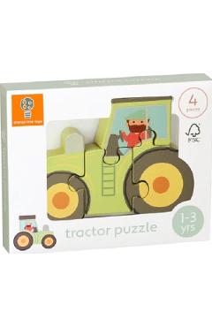Mini puzzle 3D lemn: Tractor