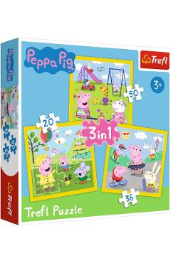 Puzzle 3 in 1. Peppa Pig. O zi aniversara