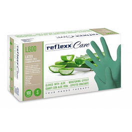Manusi cu aloe vera, latex nepudrat verde, examinare, 100 bucati S