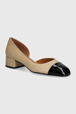 Billi Bi Pantofi De Piele Culoarea Bej, Cu Toc Drept, A7440
