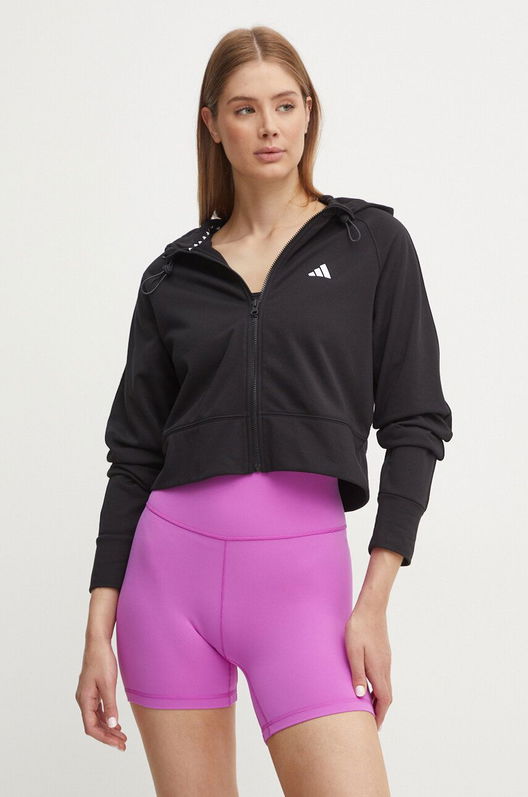 Adidas Performance Hanorac De Antrenament Game And Go Culoarea Negru, Cu Glugă, Neted, IX5065