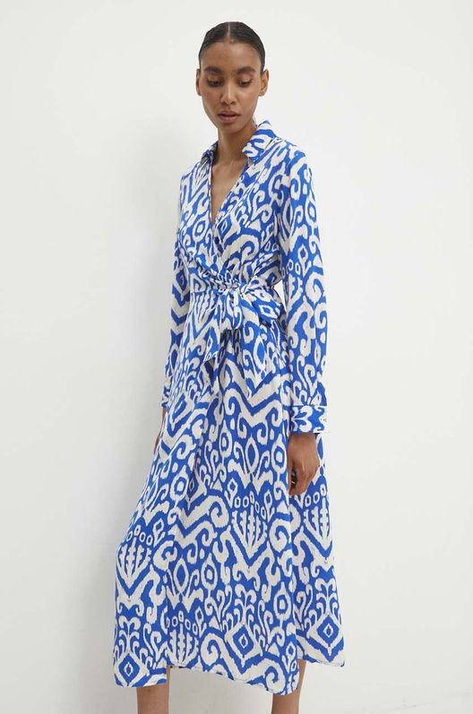 Answear Lab Rochie Midi, Evazati Albastru