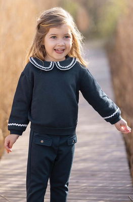 Tartine Et Chocolat Bluza Bebe Culoarea Albastru Marin, Neted, TZ15001 Bleumarin