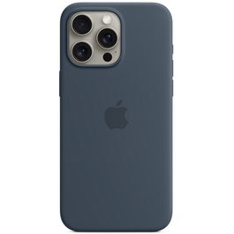 Husa de protectie Apple Silicone Case with MagSafe pentru iPhone 15 Pro Max, Storm Blue