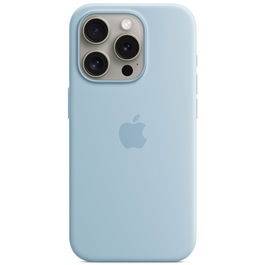 Husa de protectie Apple Silicone Case with MagSafe pentru iPhone 15 Pro, Light Blue