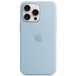 Husa de protectie Apple Silicone Case with MagSafe pentru iPhone 15 Pro Max, Light Blue