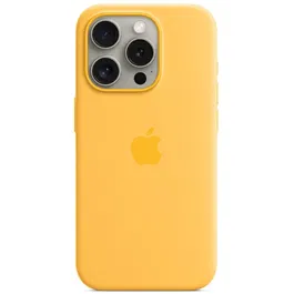 Husa de protectie Apple Silicone Case with MagSafe pentru iPhone 15 Pro, Sunshine