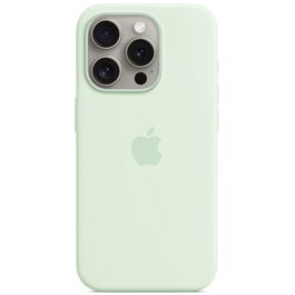 Husa de protectie Apple Silicone Case with MagSafe pentru iPhone 15 Pro, Soft Mint