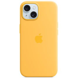 Husa de protectie Apple Silicone Case with MagSafe pentru iPhone 15, Sunshine