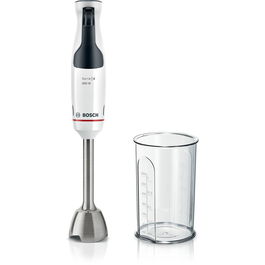 Mixer vertical ErgoMaster MSM4W210, 600 W, cutit 4 lame si functie antisplash, cuplaj ceramic, picior mixare inoxidabil, pahar de masurare, Alb/ negru grey