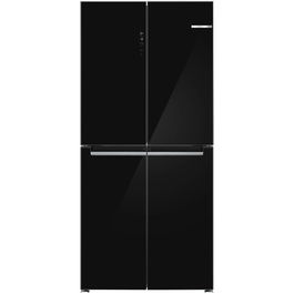 Side by side Bosch KMC85LBEA, 547 l, No Frost, Multi-Door, Clasa E, VitaFresh, MultiAirflow, SuperFreezing, H 189,5 cm, Sticla neagra
