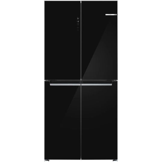 Side by side Bosch KMC85LBEA, 547 l, No Frost, Multi-Door, Clasa E, VitaFresh, MultiAirflow, SuperFreezing, H 189,5 cm, Sticla neagra