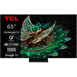 Televizor MiniLed TCL 65C765, 164 cm, Smart Google TV, 4K Ultra HD, 100Hz, Clasa F (Model 2024)