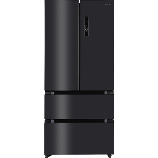 Side by side Tesla RF5200FMAE, 512 l, Clasa E, Total No Frost, Motor Inverter, Display LED, H 190 cm, Inox/Negru