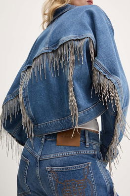 MUNTHE Geaca Jeans TRUFFY Femei, De Tranzitie, Oversize, 243152024308 Albastru