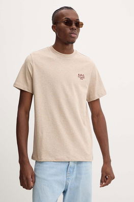 A.P.C. Tricou Din Bumbac Standard Rue Madame GOTS Culoarea Bej, Cu Imprimeu, COHBU.M26388