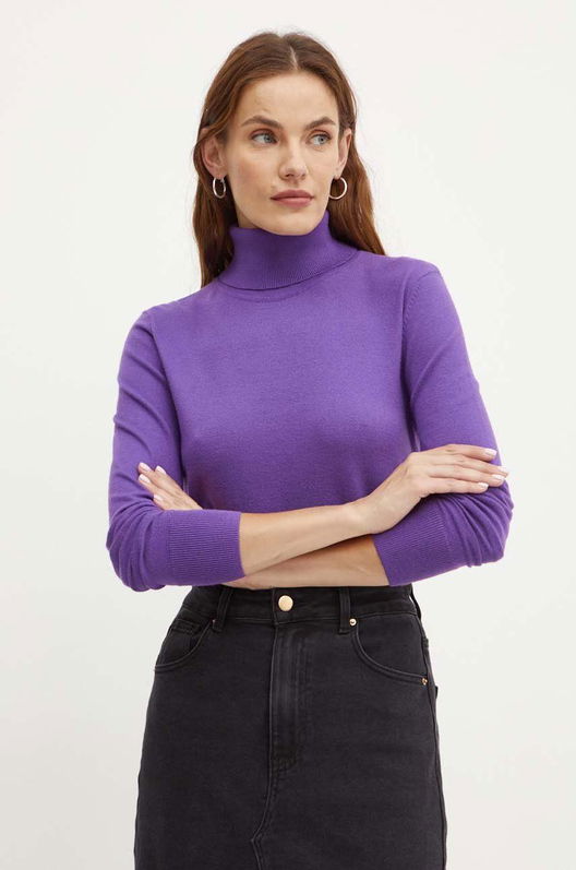 Silvian Heach Pulover MOLEA Femei, Culoarea Violet, Light, Cu Guler, GPA24065LU