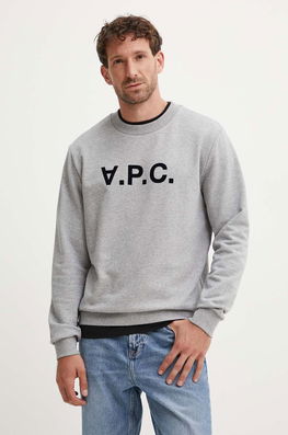 A.P.C. Hanorac De Bumbac Sweat Standard Grand Vpc GOTS Culoarea Gri, Cu Imprimeu, COHBN.M27907