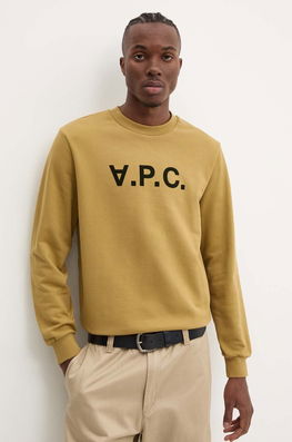 A.P.C. Hanorac De Bumbac Sweat Standard Grand Vpc GOTS Culoarea Verde, Cu Imprimeu, COHBN.M27907