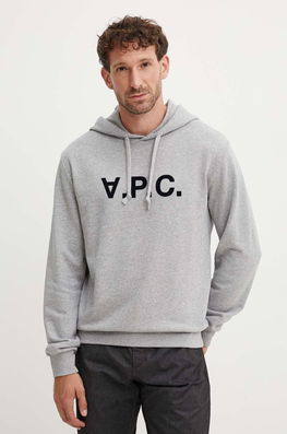 A.P.C. Hanorac De Bumbac Hoodie Standard Grand Vpc GOTS Culoarea Gri, Cu Glugă, Cu Imprimeu, COHBN.M27908