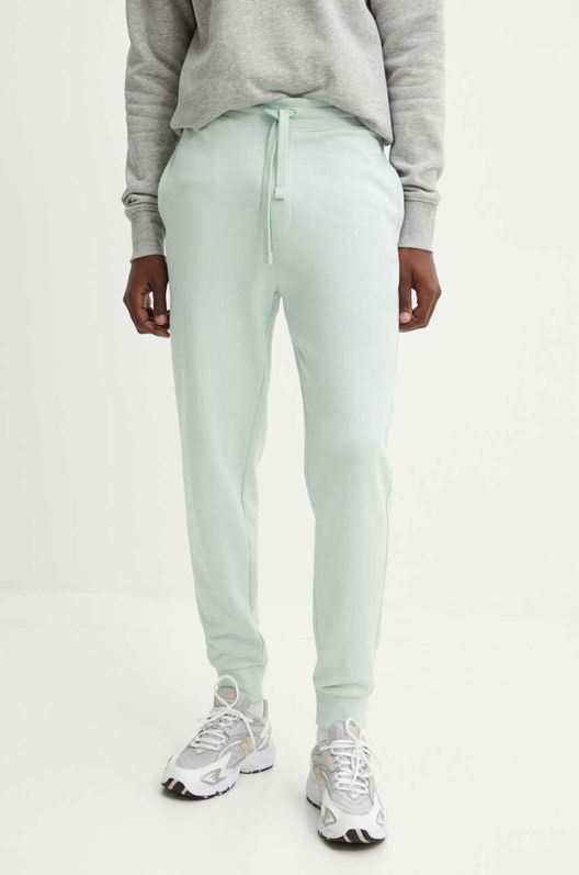 HUGO Pantaloni De Trening Din Bumbac Culoarea Verde, Neted
