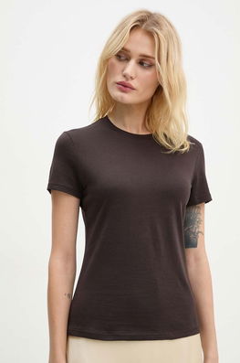 Theory Tricou Din Bumbac Femei, Culoarea Maro, L1024521