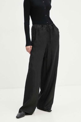 Theory Pantaloni Femei, Culoarea Negru, Lat, High Waist, O0409202